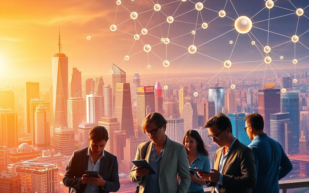 A dynamic visual representation of diverse affiliate marketing strategies, showcasing a vibrant cityscape with towering skyscrapers and bustling streets. In the foreground, a group of entrepreneurs pore over digital devices, analyzing data and strategizing their next moves. The middle ground features a varied array of niche products and services, each highlighted by a soft spotlight, inviting exploration. In the background, a network of interconnected pathways and nodes illustrates the intricate web of affiliate connections, creating a sense of depth and complexity. The scene is bathed in a warm, golden light, evoking a mood of success, innovation, and opportunity. A dynamic visual representation of diverse affiliate marketing strategies, showcasing a vibrant cityscape with towering skyscrapers and bustling streets. In the foreground, a group of entrepreneurs pore over digital devices, analyzing data and strategizing their next moves. The middle ground features a varied array of niche products and services, each highlighted by a soft spotlight, inviting exploration. In the background, a network of interconnected pathways and nodes illustrates the intricate web of affiliate connections, creating a sense of depth and complexity. The scene is bathed in a warm, golden light, evoking a mood of success, innovation, and opportunity.