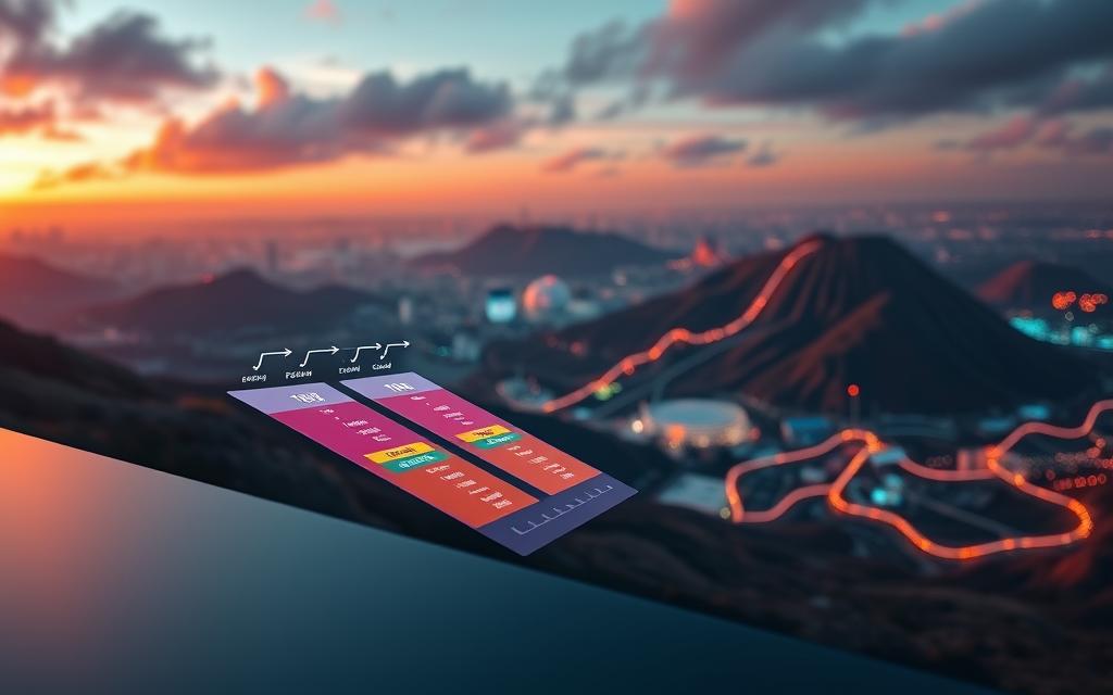Optimized conversion funnels, a digital masterpiece. In the foreground, a sleek sales pipeline with vibrant stages, each meticulously crafted to guide the viewer's attention. Midground showcases intricate data visualizations, revealing the hidden insights that drive high-performing campaigns. The background unveils a visually stunning landscape of interconnected platforms, seamlessly integrated to maximize ROI. Soft, warm lighting casts a subtle glow, evoking a sense of efficiency and profitability. Captured through a wide-angle lens, the scene exudes a sense of balance and strategic depth. This image embodies the essence of "Maximizing ROI Through Optimized Funnels and Integrations", a digital canvas that inspires media buyers to harness the power of ClickBank for higher conversions.